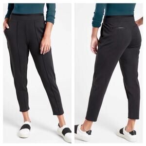 Athleta Pants Womens XL Black Venice Pintuck Front Seam Pull On Sporty Work City